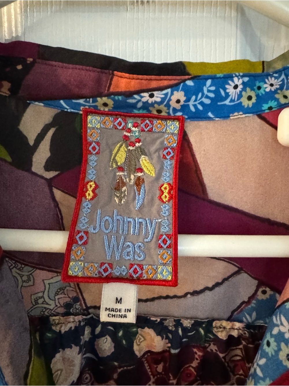 Johnny Was Vibrant Multicolor Patchwork Long Sleeve Dress - Picture 2 of 3